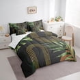 thumbnail image 3 of Homewish Boho Geometric Aesthetic 7 Pieces Bedding Comforter Set,Abstract Stripes Circles Full Bedding Set,Green Brown Fitted Sheet Flat Sheet For Girl,Breathable Home Decor Reversible, 3 of 8
