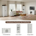 thumbnail image 6 of YouTrend 69" Tall Kitchen Pantry,Farmhouse Storage Cabinet with 2 Barn Doors 4 Adjustable Shelves and Large Drawer for Dining Room,Living Room,Bathroom,White, 6 of 10