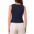 thumbnail image 4 of INSPIRE CHIC Women's Back to School Asymmetrical Sleeveless Tank Top Button Down Lightweight Summer Top Navy Blue M, 4 of 7