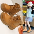 thumbnail image 2 of FYEGRE Stylish Durable Girls Boots For Kids With Lace Up Design For School And Play Ages 3 12 Comfortable Footwear For Young Girls Yellow 7-8 Years, 2 of 9