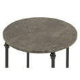 thumbnail image 5 of DecMode 18" x 26" Brown Marble Accent Table with Bronze Metal Legs, 1-Piece, 5 of 11