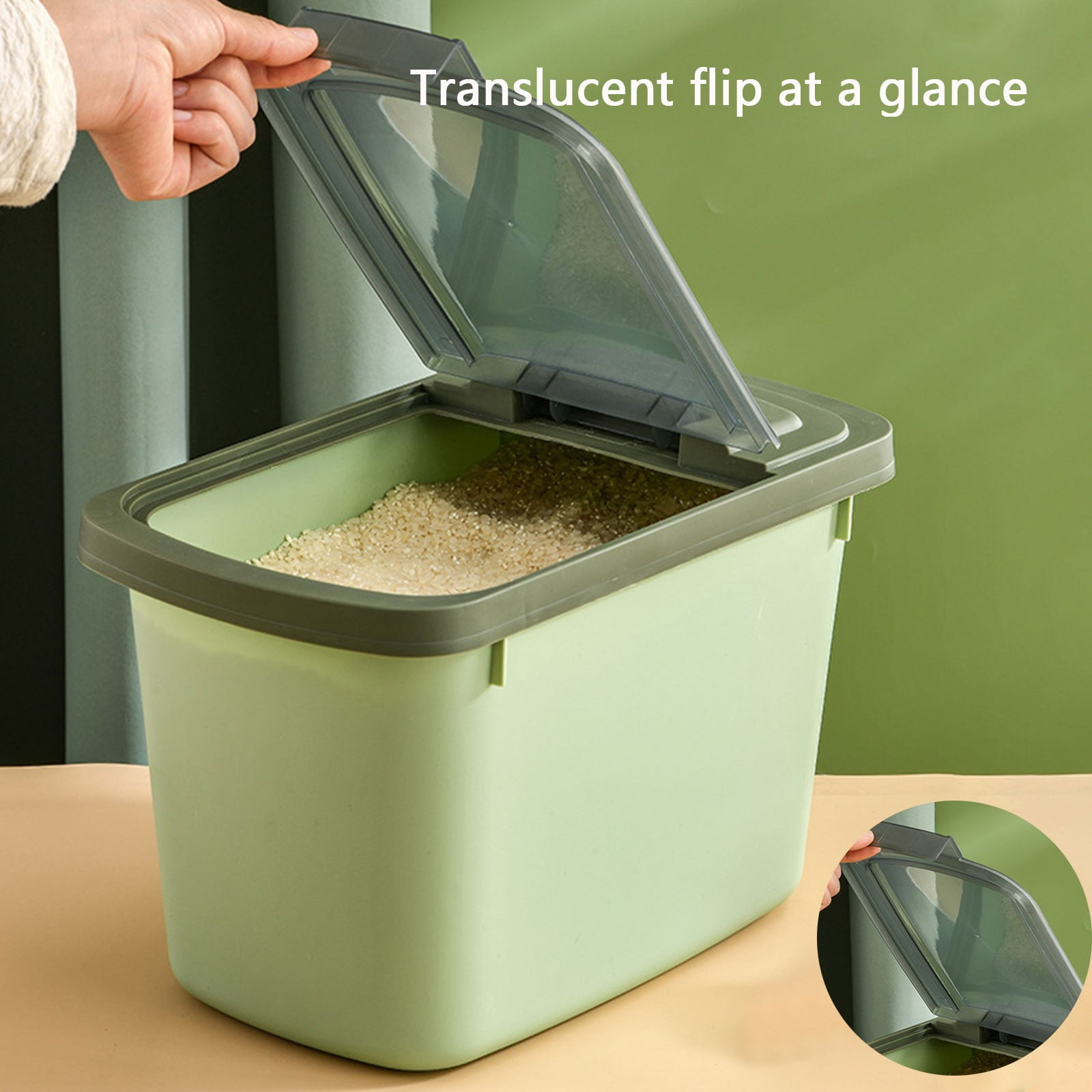Miogawg Food Storage Container, With Scoop, Airtight Rice Storage Bins, Flour Containers Pet Food Dispenser, Plastic Kitchen Pantry Organization For Cereal Baking Supplies