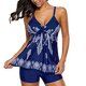 thumbnail image 4 of sweethay Traje de baño de mujer Traje de baño de impresión Tank Top Dress Traje de baño Prendas para la parte del cuerpo Azul XXL, 4 of 6