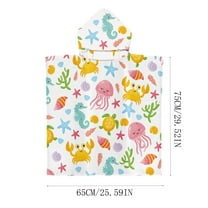 Kbndieu Kids Bath Beach Towels, Pool Swim Towels for 3-10 Years Boys Girls Beach Hooded Poncho Absorbent Pool Toddler Bath Wrap