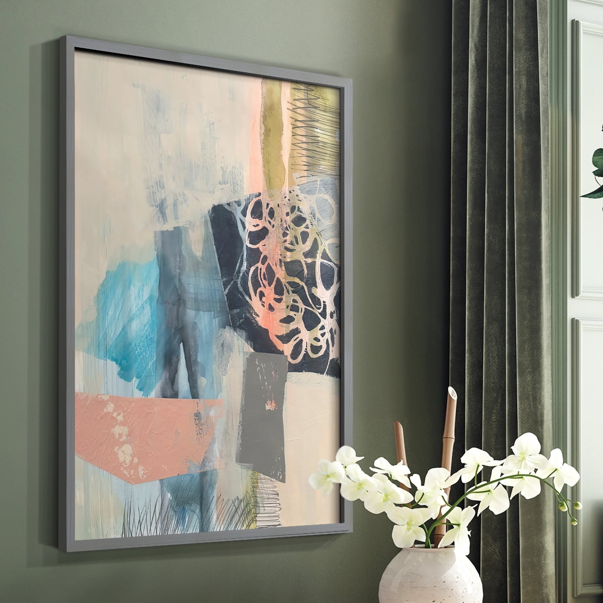 Reductive I in Gray Solid Wood 11 x 14 Framed Print