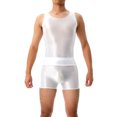 thumbnail image 5 of Mens Shiny Glossy Tracksuits Fitness Tank Top With Boxer Shorts Activewear Sets, 5 of 9