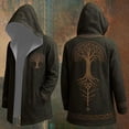 thumbnail image 6 of Kids Medieval Viking Printed Hooded Long Cloak Coat Boys Open Front Mid Length Outerwear Halloween Casual Street Jacket 2 Years To 15 Years, 6 of 6