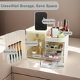 thumbnail image 2 of Organizador de Maquillaje Unique Bargains Almacenamiento Cosmético a Prueba de Polvo para Tocador con Cajón Color Crema Blanco, 2 of 7