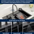 thumbnail image 5 of Logmey 31x20 Drop-In/Top mount Single Bowl 16-Gauge Stainless Steel Waterfall Kitchen Sink Gunmetal with Bottom Grid and Faucet, Gunmetal Black Kitchen Sink, 5 of 9
