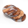 thumbnail image 4 of Openpig Rond Bois Résine 4 Pouces Résine Époxy Bois pour Boissons Fait Main Bois Naturel Vivant pour Table Basse Tasse Résistante à la Chaleur Mats, 4 of 9