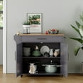 thumbnail image 5 of Jarenie Rolling Kitchen Cart with Deep Drawers, Towel Rack & 360° Swivel Casters, Wood Gray, 5 of 8