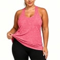 thumbnail image 5 of Uootdi Gym Tops for Women U Neck Sleeveless Racerback Keyhole Cutout Plain Marled Knit Tank Tops for Women Relaxed Fit Workout Sweat Wicking Womens Tees, 5 of 9