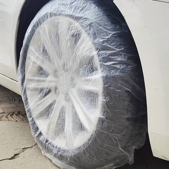 Transparent Car Wheel Covers – PVC Safety Tire Protectors, Simple Installation, Keeps Wheels Clean, Perfect for Dog Owners and Vehicle Maintenance