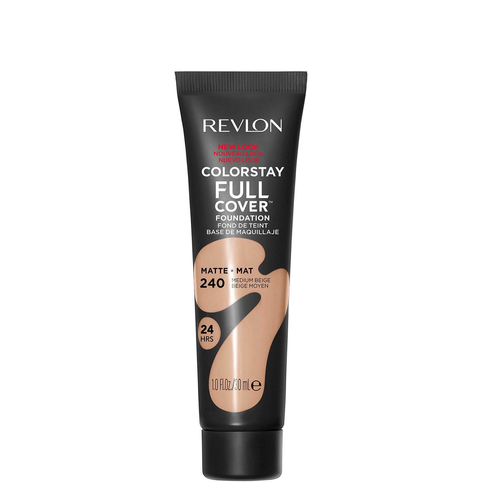 Revlon ColorStay Full Cover Matte Foundation, Heat & Sweat Resistant Lightweight Face Makeup, Medium Beige (240), oz