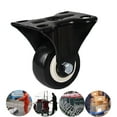 thumbnail image 2 of ✪ 1.5" 2" PU Casters Set of 4, Small Low Profile Caster w/ locking Brake & 360° Plate, Transfers Castor Wheels，No Noise, 2 of 16