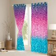 thumbnail image 3 of Homewish Glitter Stars Blackout Curtains Set of 2 (52x84 Each) for Girls, Rainbow Galaxy Curtain, Purple Pink Cyan, 3 of 5