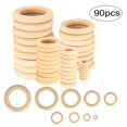 thumbnail image 2 of 90 piezas Anillo de madera natural Mordedor de madera Anillo de madera Círculo Manualidades sin terminar Anillos de madera Accesorios de bricolaje para decoración del hogar, 2 of 5