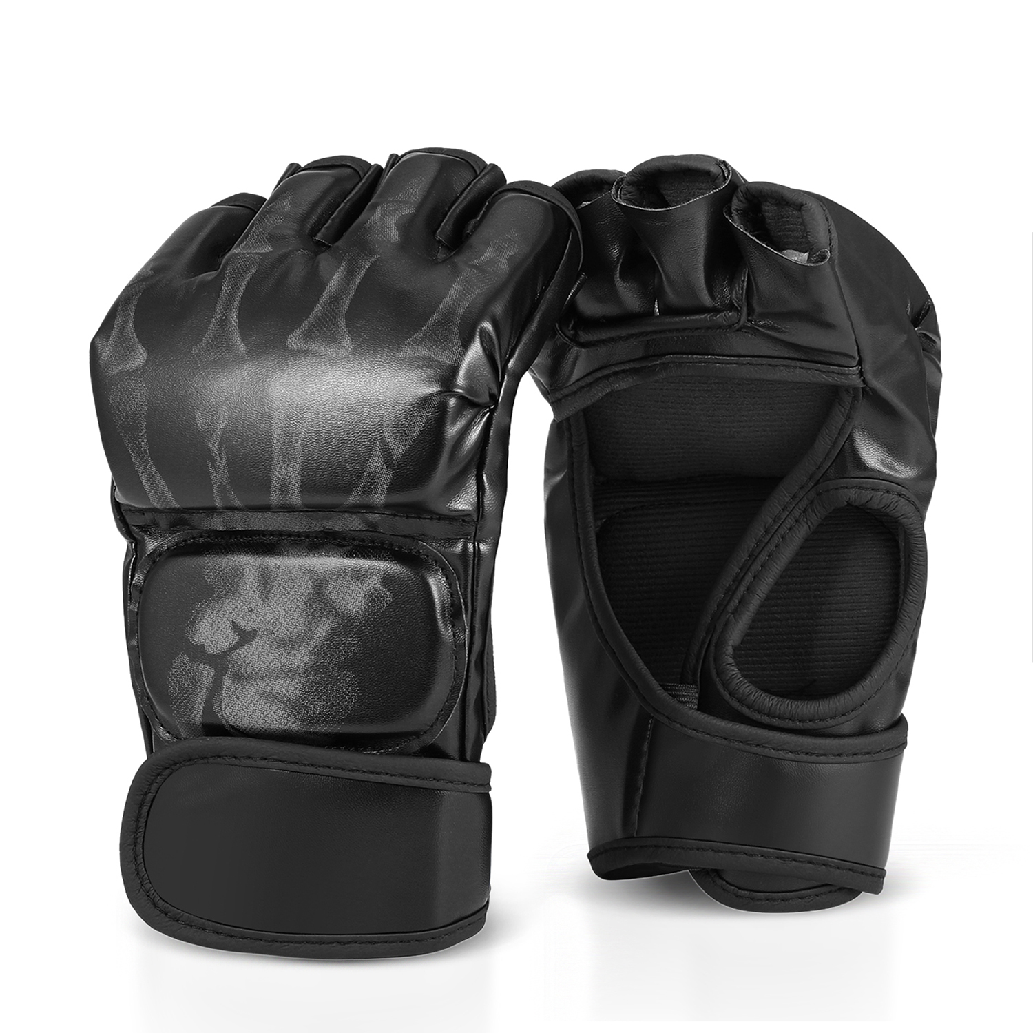 MMA Gloves Fingerless Boxing Gloves For MMA Kickboxing Karate MMA Gloves Fingerless Boxing Gloves For MMA Kickboxing Karate