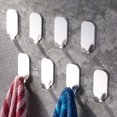 thumbnail image 1 of Gancho de pared adhesivo, 8 piezas, colgador de toallas de cocina, ganchos para toallas de baño, sin perforaciones, acero inoxidable, 1 of 5