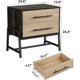 thumbnail image 2 of Estilo rural nightstand con cajones light wood bedside mesa con metal legs 2 cajón sofa side mesa rustic almacenamiento gabinete para dormitorio & sala de estar, 2 of 6