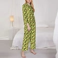 thumbnail image 3 of Balery Avocado Conjunto de Pijama con Estampado para Mujer, Conjunto de Dos Piezas con Manga Larga, Ropa de Dormir Suave con Bolsillos, Pijamas Cómodos-Small, 3 of 7