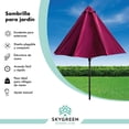 thumbnail image 2 of Sombrilla Para Exterior Jardin Playa 2.7mts Acero Reforzada rojo Sky Green HJSB25140001, 2 of 8