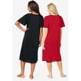 thumbnail image 2 of Only Necessities Plus Size 2-Pack Short Silky Gown, 2 of 6