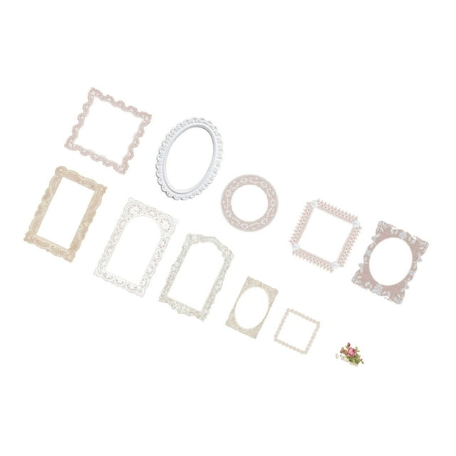 Retro Mirror Frame PET Decals, 20 Pieces, Decorative Frame Decals for DIY Handcrafts Scrapbooking Album