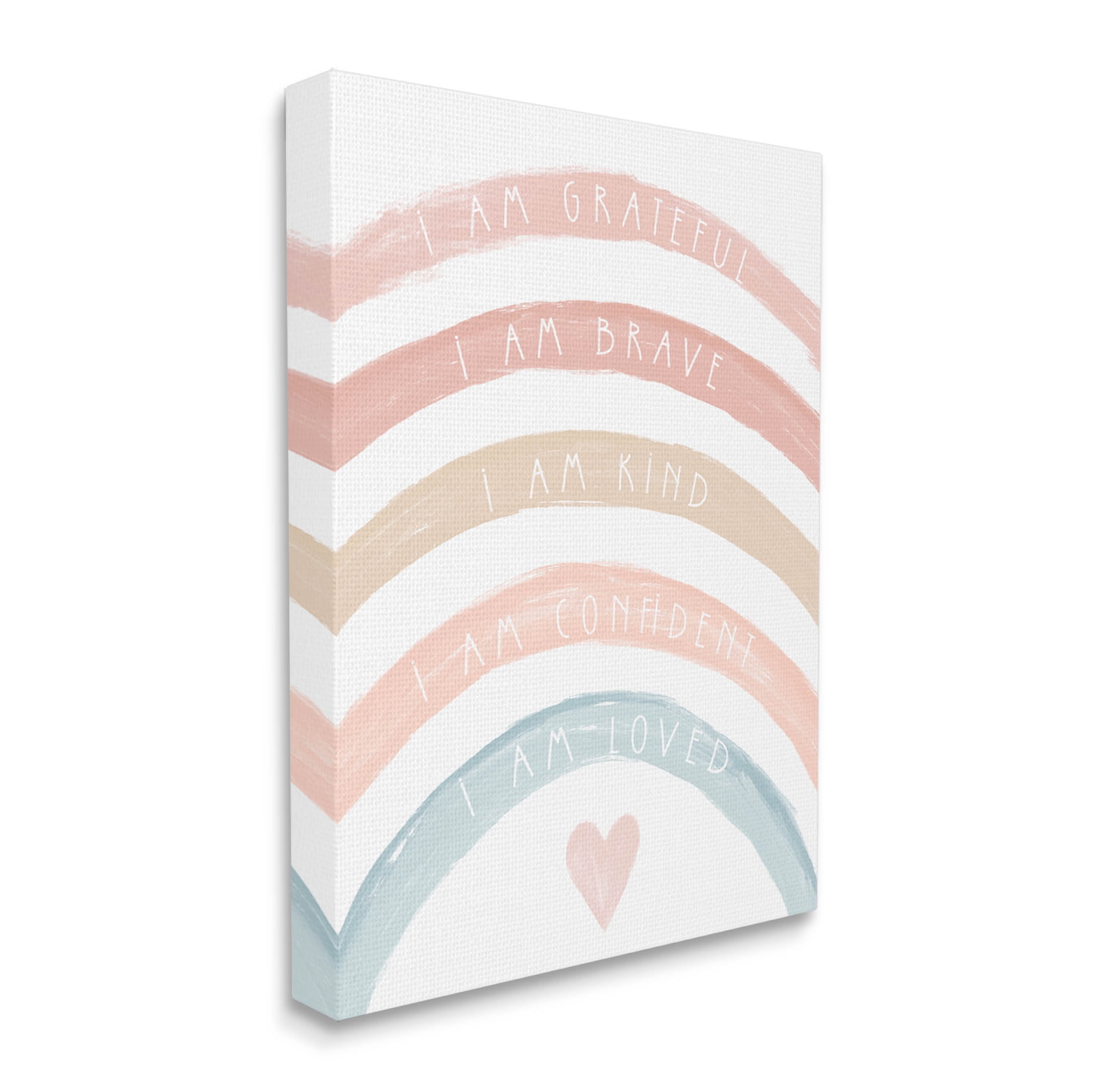 Stupell Industries Inspirational Confidence Rainbow Phrases Graphic Art Gallery Wrapped Canvas Print Wall Art, Design by Daphne Polselli