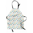 thumbnail image 1 of Nautical Apron, Marine Themed Cartoon with Happy Underwater Life Aquatic Animals Corals, Unisex Kitchen Bib with Adjustable Neck for Cooking Gardening, Adult Size, Multicolor, by Ambesonne, 1 of 4