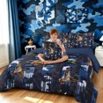 thumbnail image 3 of Manfei Rustic Duck Wildlife King Bedding, Contemporary Art Camouflage King Bed in a Bag, Navy, Blue Reversible, 7pcs, 3 of 6