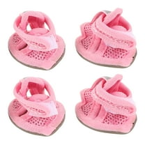 LEDMOMO 4pcs Pink Puppy Shoes -slip Rubber Sole for Small Dogs