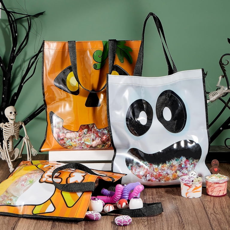 Joyfy 3 PCS Halloween Goodie Candy Bags Large, 22.5” x 13.4
