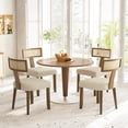 thumbnail image 2 of Gymax Set of 4 Dining Chairs Armless Side Chairs w/ Curved Rattan Backrest for Kitchens, 2 of 10