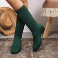 thumbnail image 4 of Women's Chunky Heel Mid Calf Boots, Plus Size Knit Pointed Toe Chunky Heel Casual Boots with Breathable Lining, Trendy Footwear for Daily Party Wear, 4 of 5