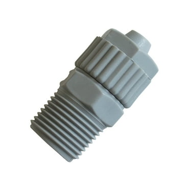 Tefen Fitting Male Connector 1/2" OD x 1/2" NPT 10 Pack