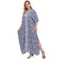 thumbnail image 4 of HDE Women UPF 30+ Kaftan Dress Oversize V Neck Long Plus Size Maxi Swim Cover Up, 4 of 5