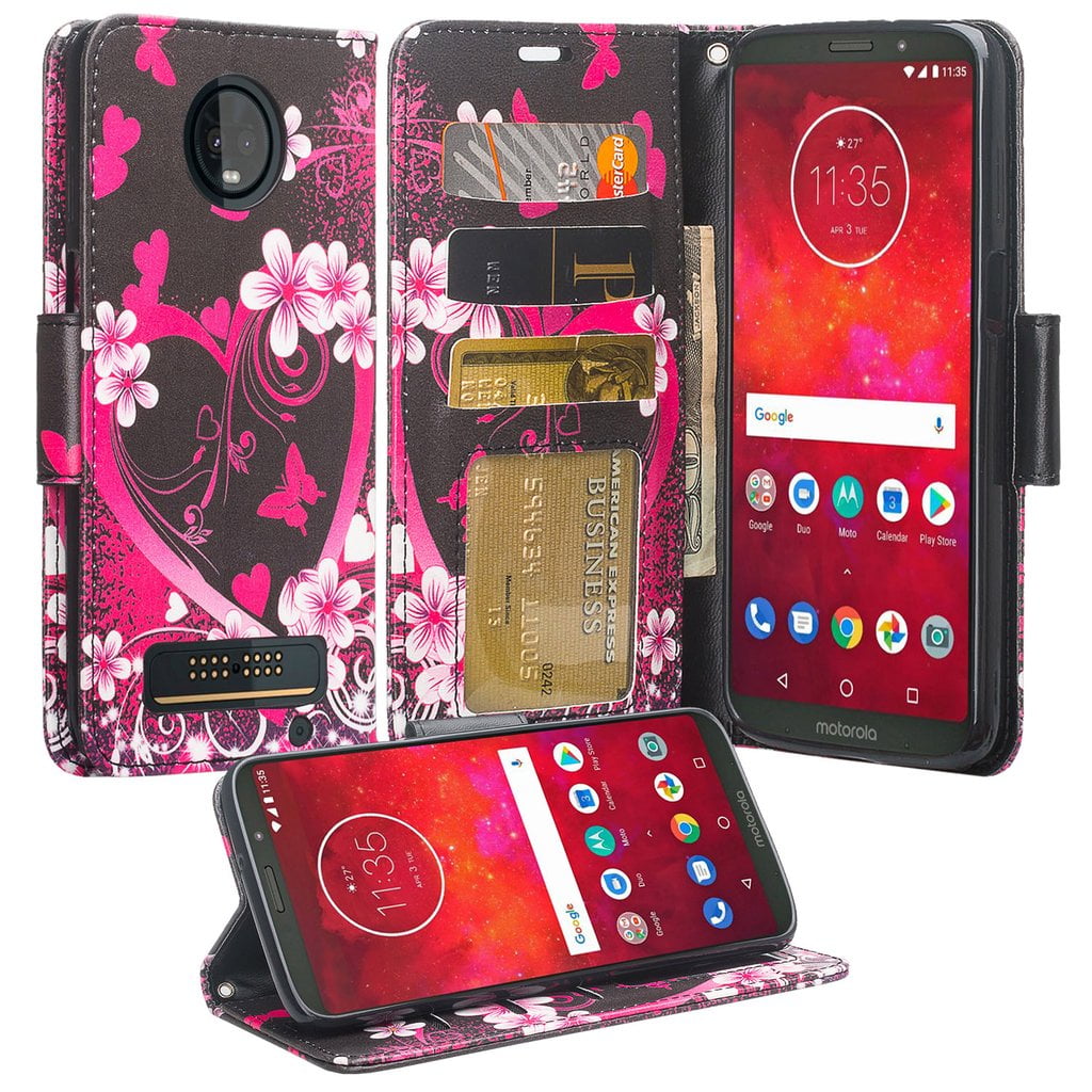 Motorola Moto Z3 Play Case, Moto Z3 Play Case, Cute Girls Women Pu
