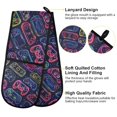 thumbnail image 4 of Dailycode Double Sided Oven Mitt with Loop Heat Resistant Kitchen Long Potholders 7" x 35" Neon Gaming Joystick, 4 of 6