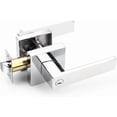 thumbnail image 1 of Square Privacy Door Levers Keyless Chrome Door Handle Indoor Door Handles Interior Bed/Bath Door Lever Handleset Reversible for Left Right Sided Doors, 1 of 7
