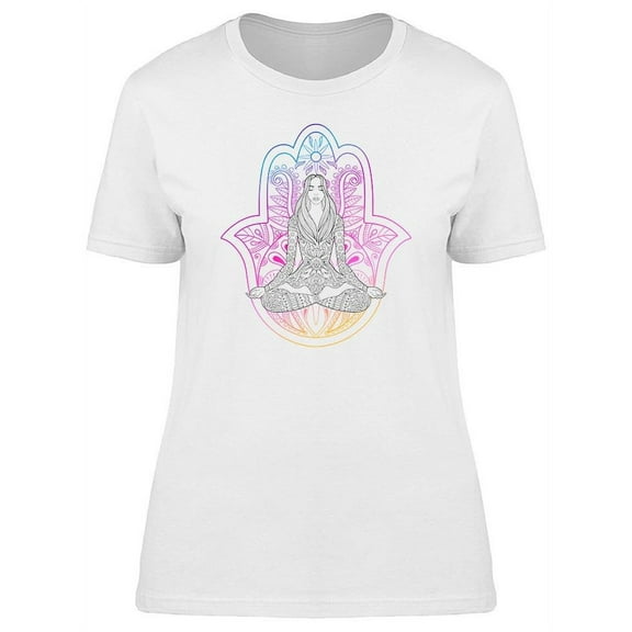Woman Sitting In Lotus Position T-Shirt Women -Image by Shutterstock, Female Medium