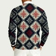 thumbnail image 4 of Dwelliawo Mens Sweater Casual Crewneck Ribbed Sweater Knit Christmas Print Xmas Snowflake Sweaters Thick Fall Winter Pullover Sweater Clearance Dark Blue S, 4 of 6