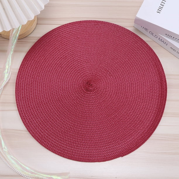 Posavasos redondo de polipropileno tejido para mesa de comedor, con aislamiento térmico, tejido simple, retro, ligero y lujoso
