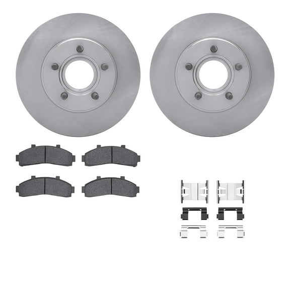Dynamic Friction Company Front Brake Rotors with Heavy Duty Brake Pads includes Hardware 6212-99363
