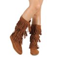 thumbnail image 6 of New Women Nature Breeze Cherokee-03 Mid-Calf Layered Fringe Moccasin Flat Boot, 6 of 6