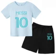 thumbnail image 3 of Nueva camiseta y pantalones cortos con estampado de Messi para niños y adolescentes, conjunto de 2 piezas, ropa de fútbol para niños y niñas, traje deportivo de moda de manga corta de verano, 3 of 5