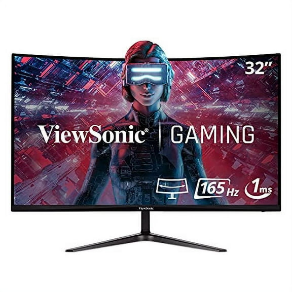ViewSonic VX3218-PC-MHD 32 Inch Full HD 1080p 165Hz 1ms Curved Gaming Monitor with Adaptive-Sync Eye Care HDMI and Display Port