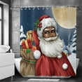 thumbnail image 3 of Black Santa Shower Curtain, Christmas Claus Merry Xmas Pattern Snowflake Pine Tree Holiday Bath Curtain Waterproof Fabric with Hooks for Home Decor, 72Wx72H, 3 of 6