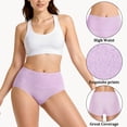 thumbnail image 2 of Loritta Secret 5-Pack Underwear for Women Cotton High Waist Panties Full Coverage Cotton Panties for Women, Size S-2XL, 2 of 6