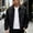 Black, variant on Leather Bomber Jacket Men Motorcycle Fall Basic Golf Coat Lapel Collar Zip Up Jacket Loose Long Sleeve Casual Outer Coat with Zipper Pockets Elastic Cuffs for Fall Winter Black M